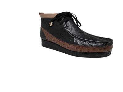 British Walkers New Castle Men's Ostrich Print Leather Chukka Boots view 2