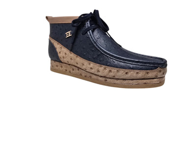 British Walkers New Castle Men's Ostrich Print Leather Chukka Boots view 3