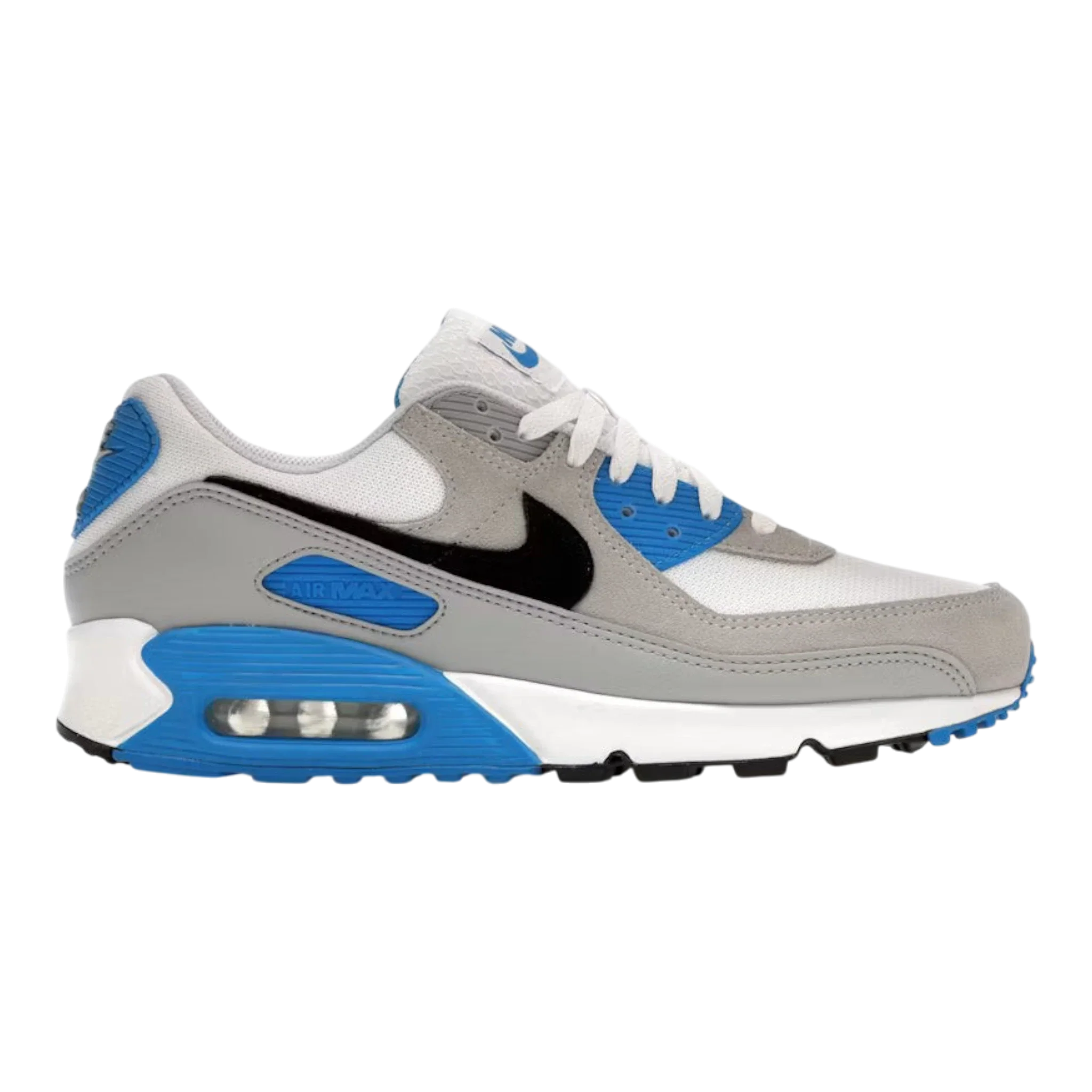 Nike Air Max 90 Men's Sneakers — White/Photo Blue Low-Top
