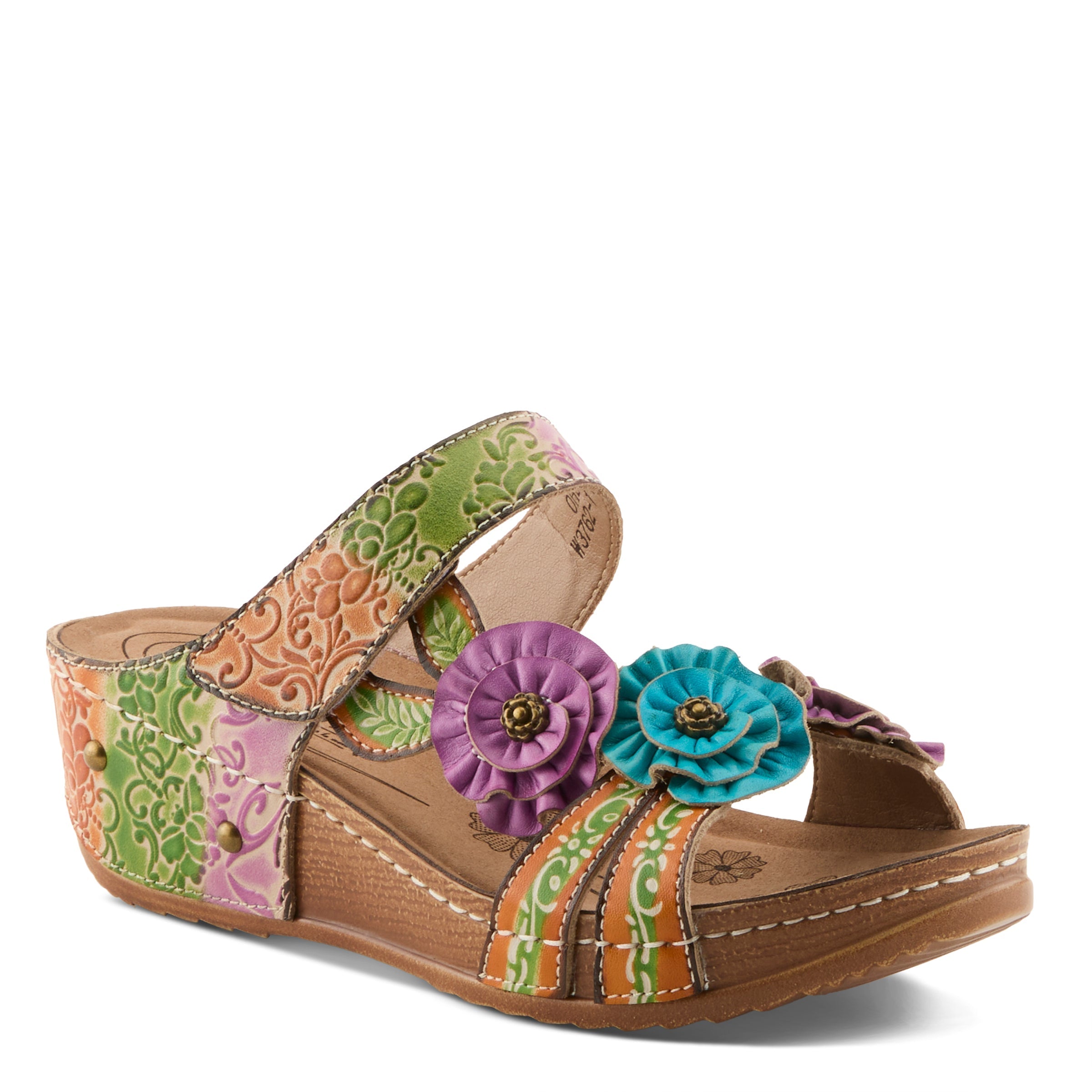 L'Artiste L'ARTISTE OHSOSWEET SANDALS sandal in blue multi with handcrafted leather design