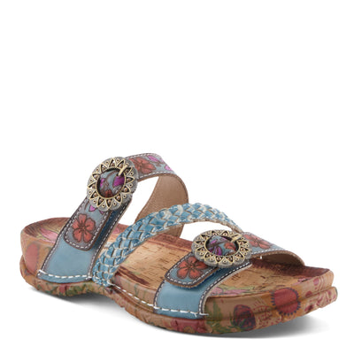 L'Artiste L'ARTISTE ONTHEROAD SANDALS sandal in dark red multi with handcrafted leather design