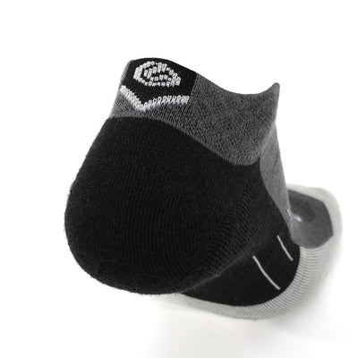 Obsidian - Run Ankle Midweight Merino Wool Sock