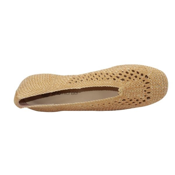 Eric Michael Olivia Woven Raffia Flat