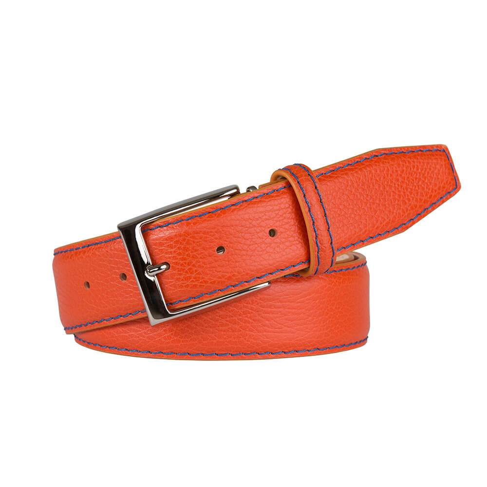 Tangerine Italian Pebble Grain Belt