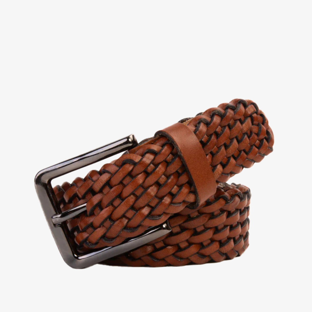 Vinci Leather The Grand Woven Tan Color Leather Belt – product view 1