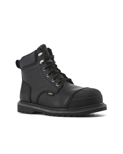 Kiwi Premium Black Action Leather 6" Steel Toe Waterproof Cap-Toe Work Boots [69700]