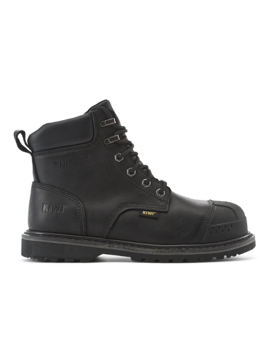 Kiwi Premium Black Action Leather 6" Steel Toe Waterproof Cap-Toe Work Boots [69700]