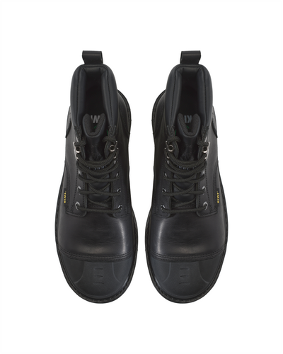 Kiwi Premium Black Action Leather 6" Steel Toe Waterproof Cap-Toe Work Boots [69700]