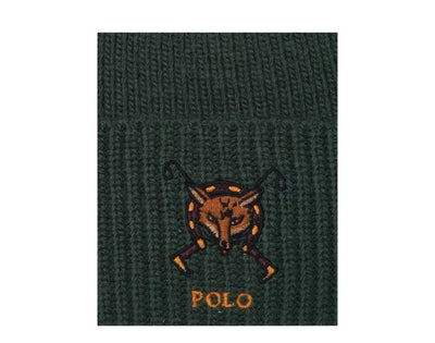 Polo Ralph Lauren Embroidered Fox Rib Men's Beanie — Green Knit