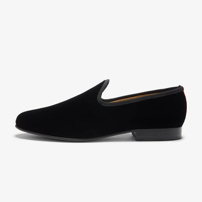 Del Toro Shoes Men's Black Velvet Slipper II