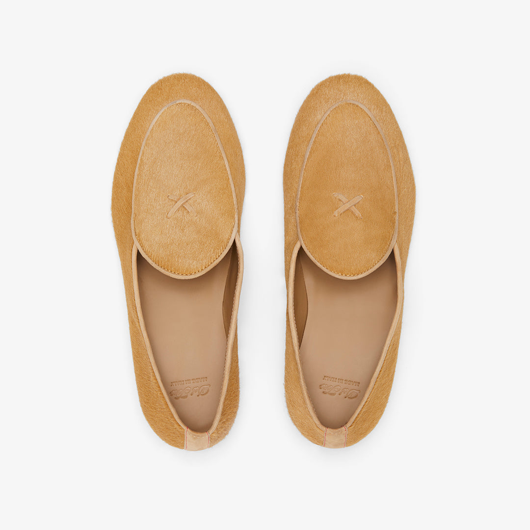 Del Toro Shoes Men's Camel Pony Hair Milano Loafer