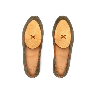 Del Toro Shoes Men's Olive Textured Tan Milano Loafer