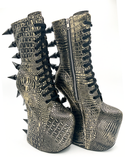 Prehistoric Gold Platform Boot