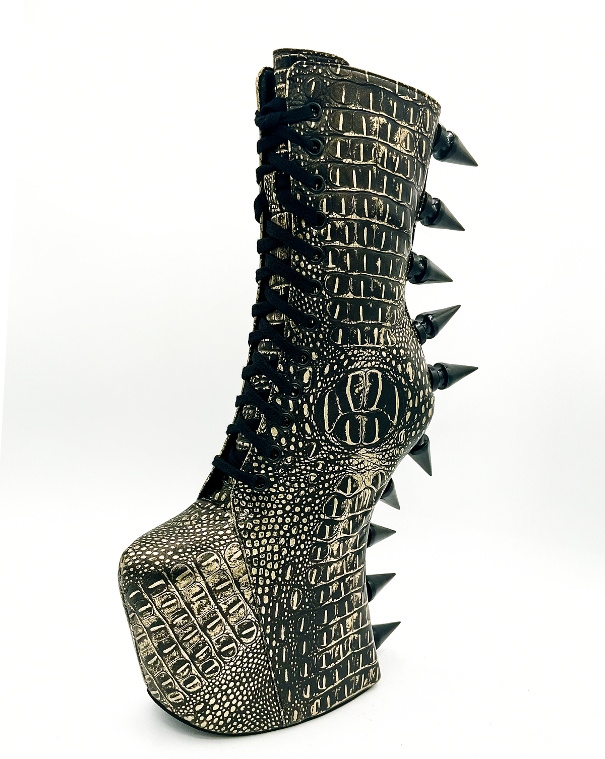 Prehistoric Gold Platform Boot