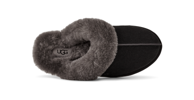 UGG Scuffette II Womens Slippers — Black/Grey Suede