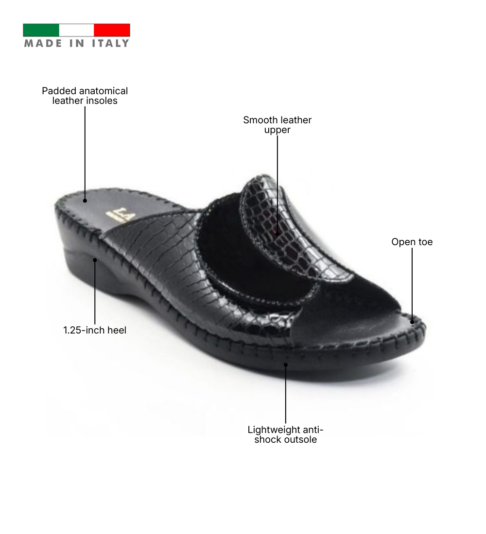 Paola Adjustable Leather Slide