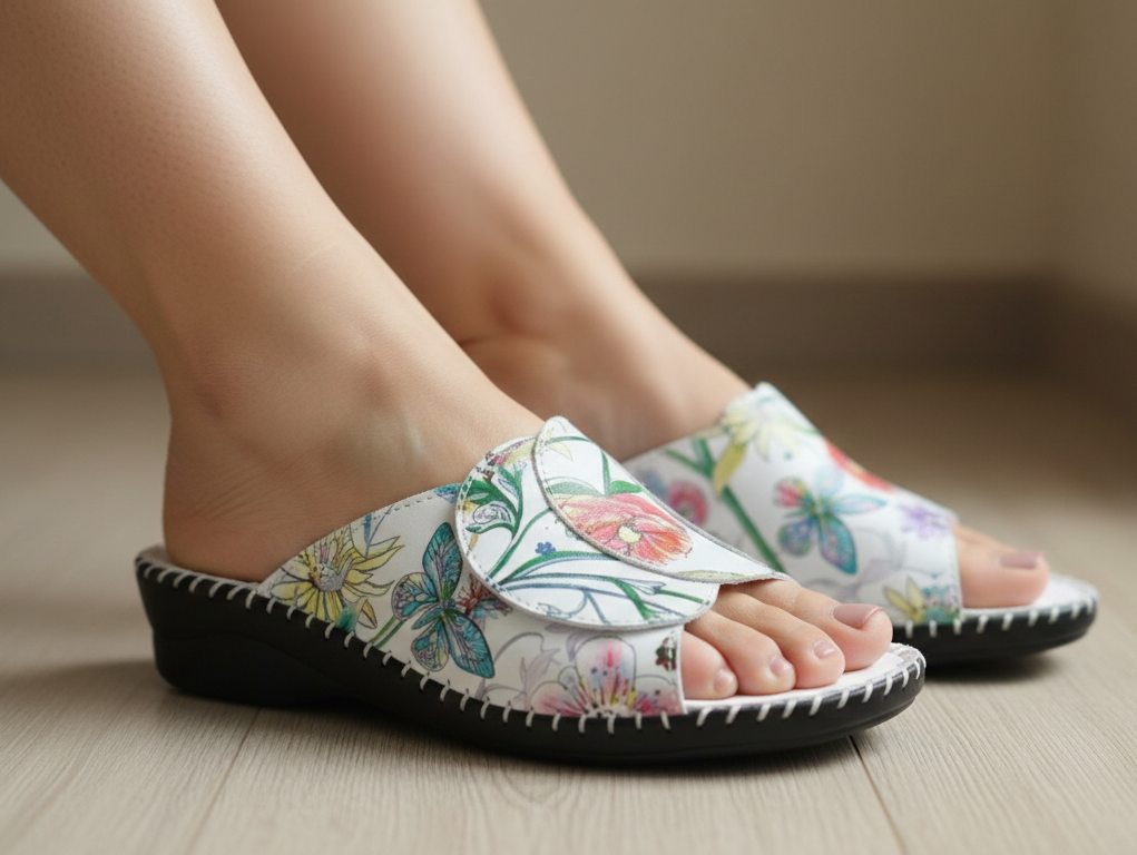 Paola Adjustable Leather Slide