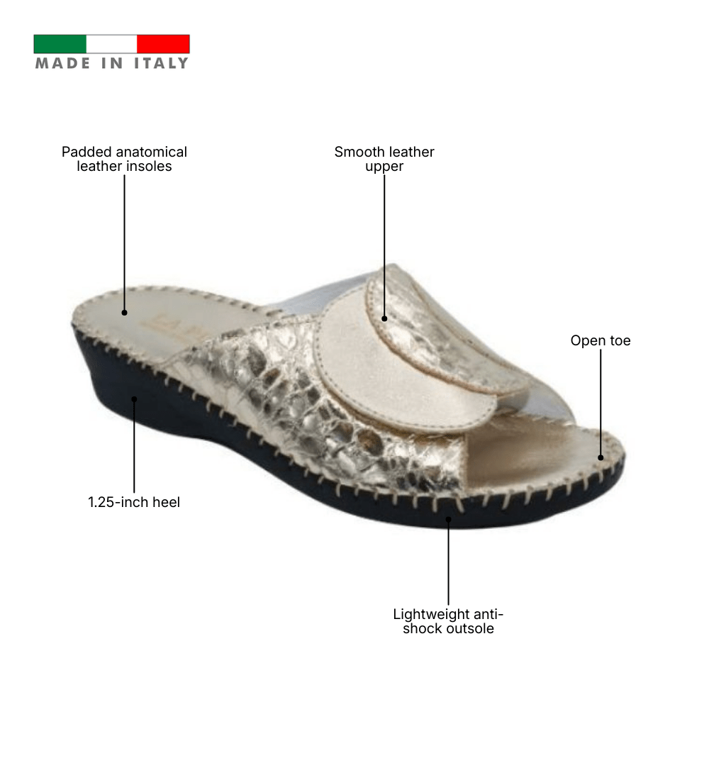Paola Adjustable Leather Slide