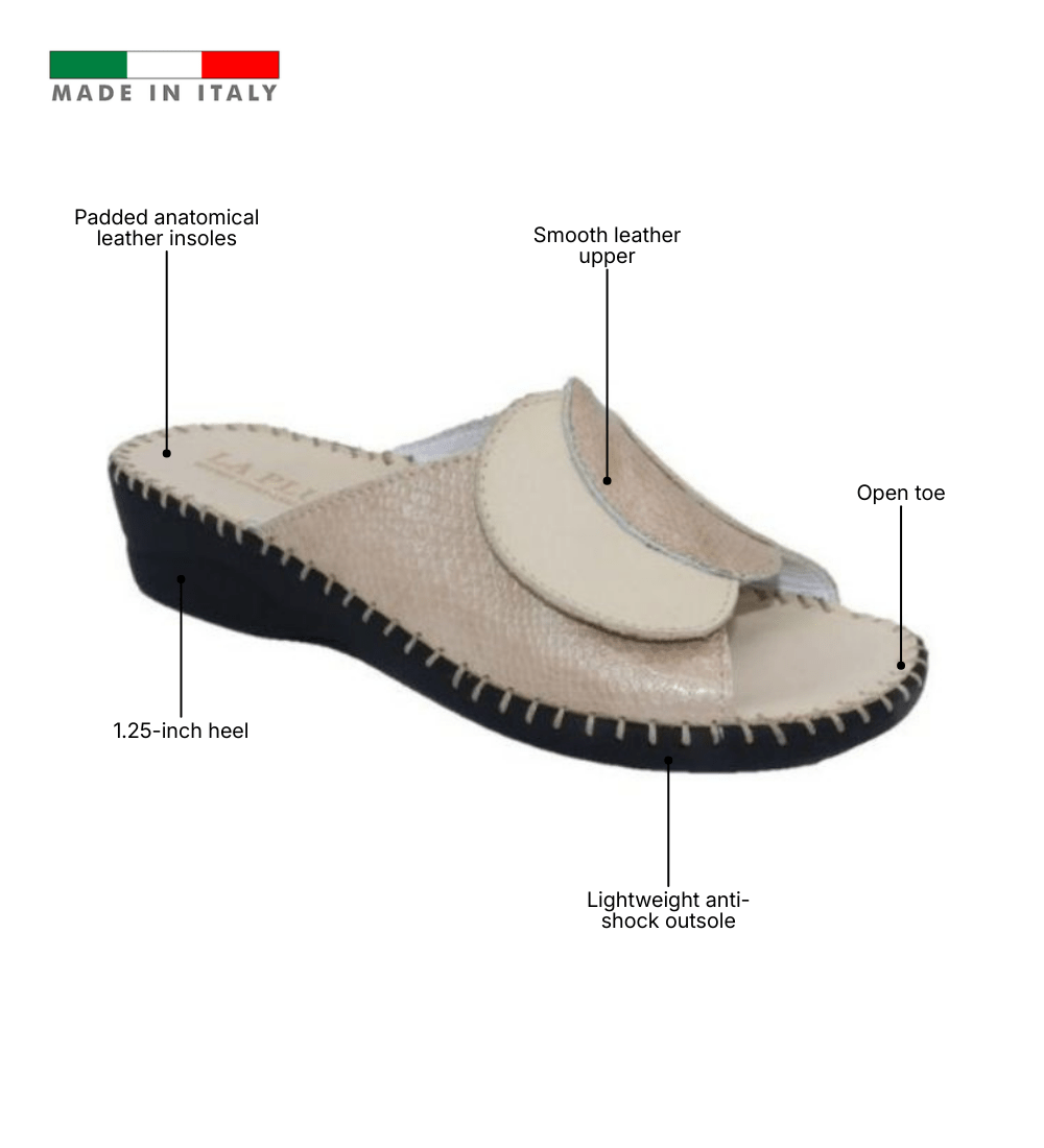 Paola Adjustable Leather Slide