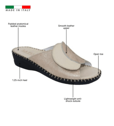 Paola Adjustable Leather Slide