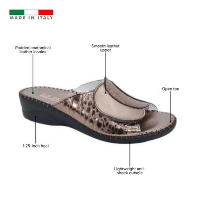 Paola Adjustable Leather Slide