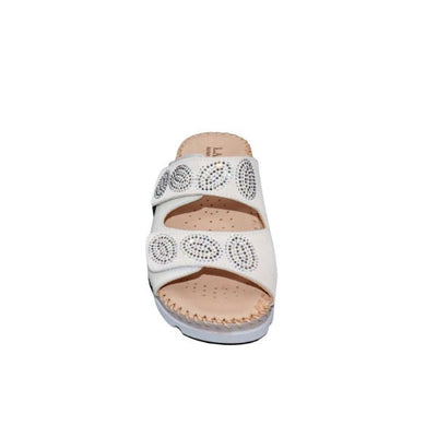 Glitz Gem-Studded Leather Sandal