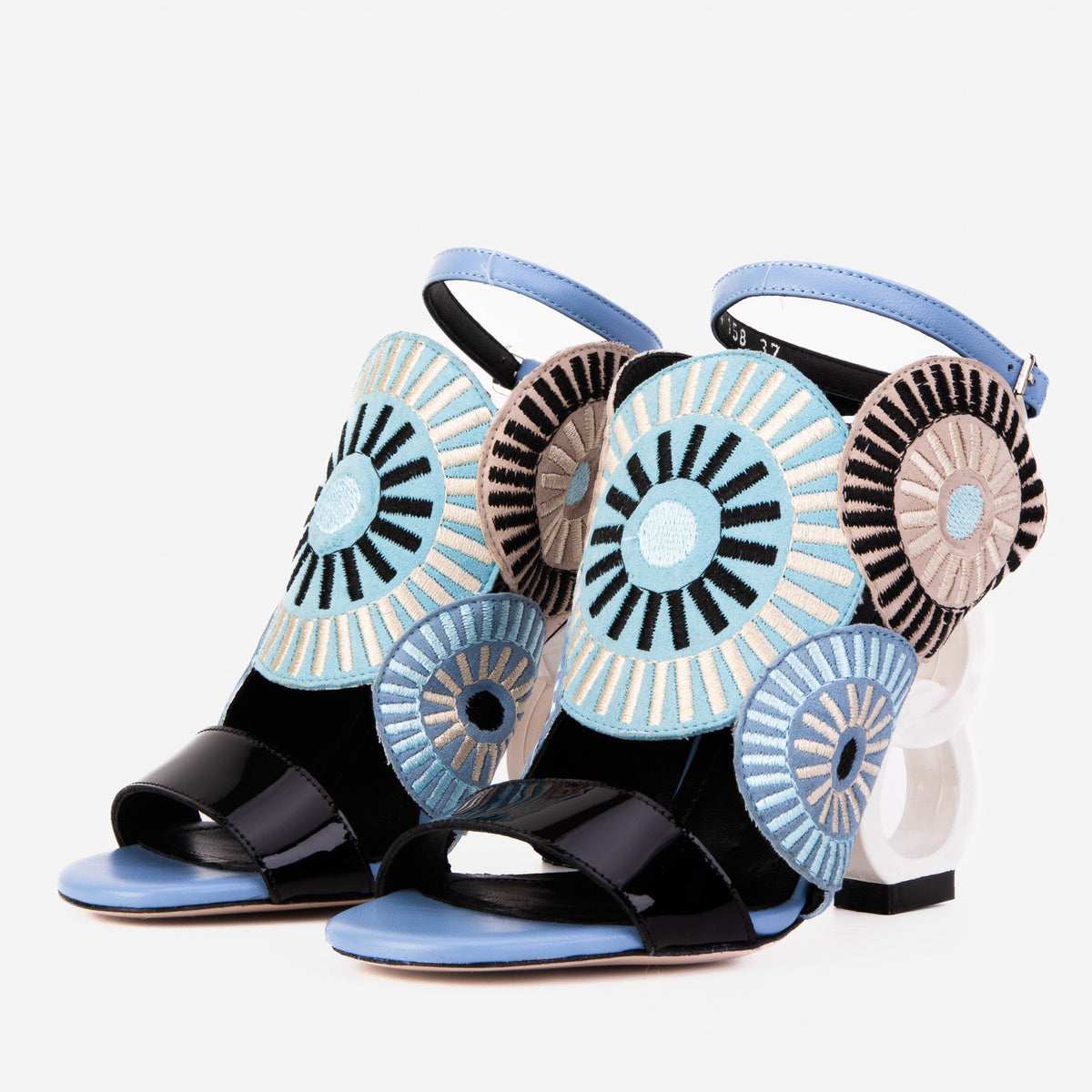 Vinci Leather The Parama Blue Leather Ankle Strap Women Sandal – product view 2