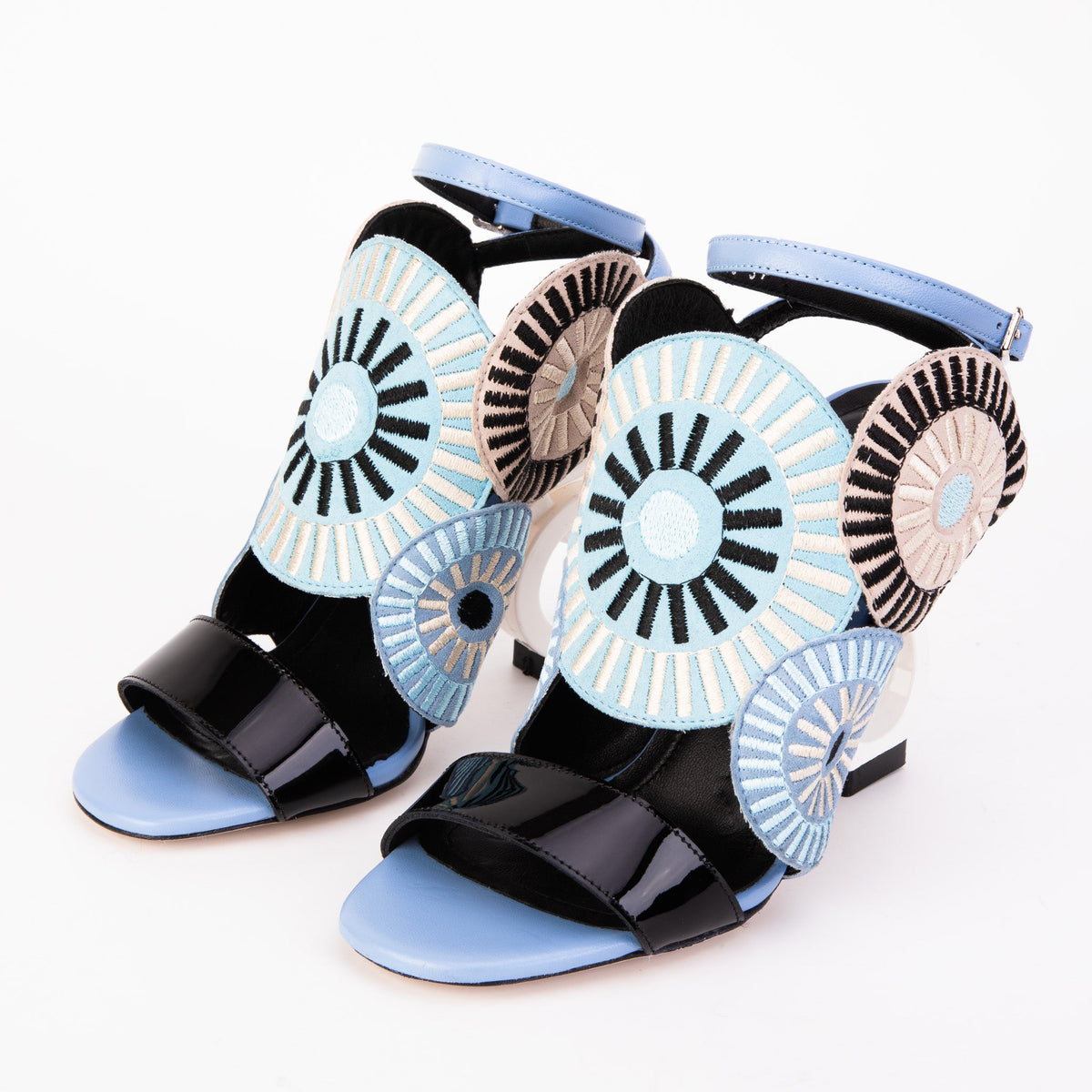 Vinci Leather The Parama Blue Leather Ankle Strap Women Sandal – product view 6