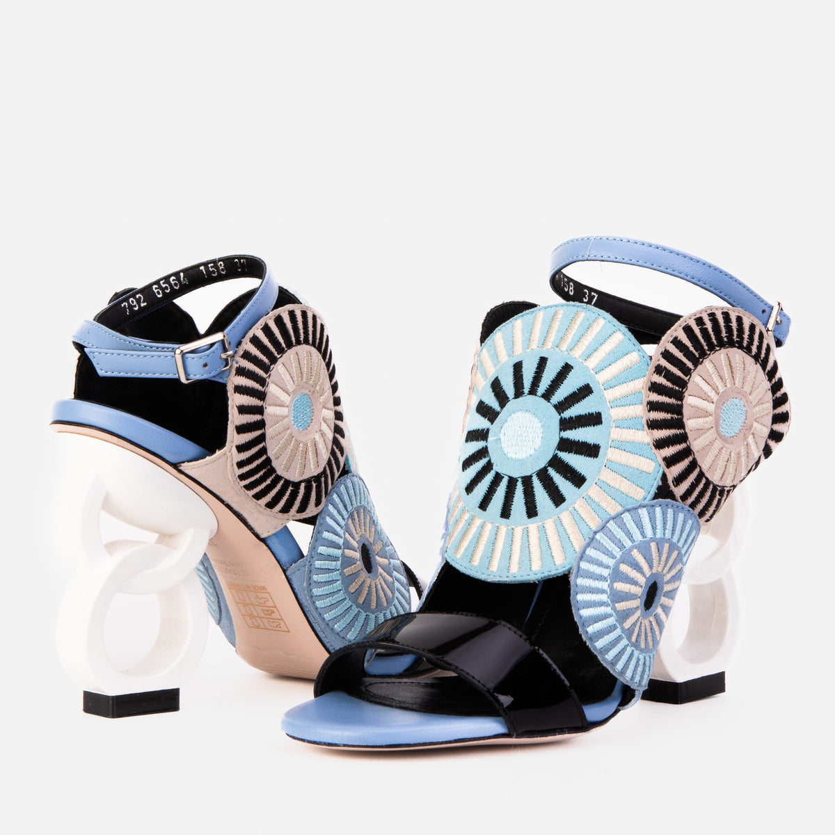 Vinci Leather The Parama Blue Leather Ankle Strap Women Sandal – product view 4