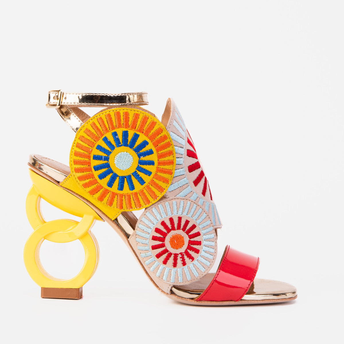 Vinci Leather The Parama Yellow Leather Ankle Strap Women Sandal – product view 1
