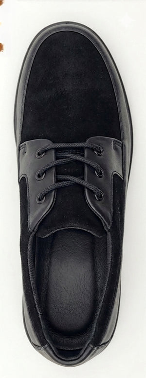 Johnny Famous Bally Style Park West Men's Black Leather and Suede Low Top Sneakers
