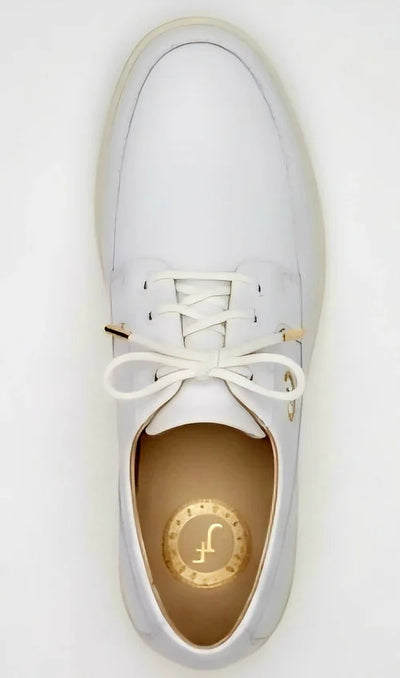 Johnny Famous Bally Style Park West Men's White Nappa Leather Low Top Sneakers