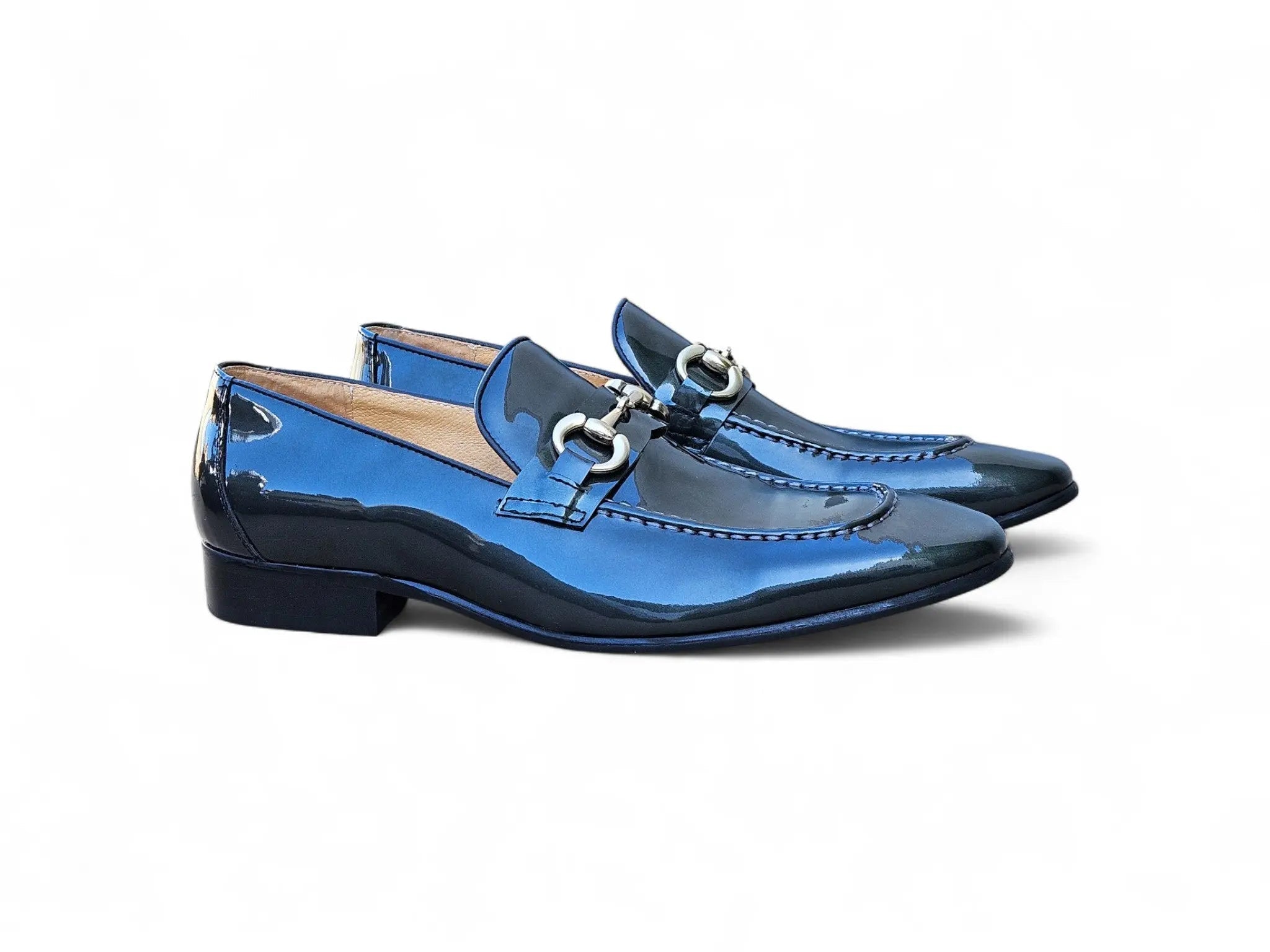 Carrucci Shoes Men's Ks Horse Bit Loafer Patent Leather Classic KS308 101P