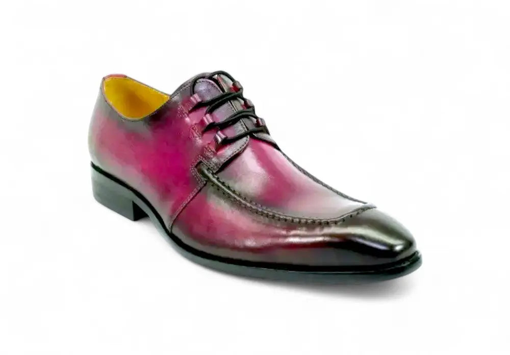 Carrucci Shoes Patina Finish Lace Up Oxford Calfskin Leather KS503 46 front view
