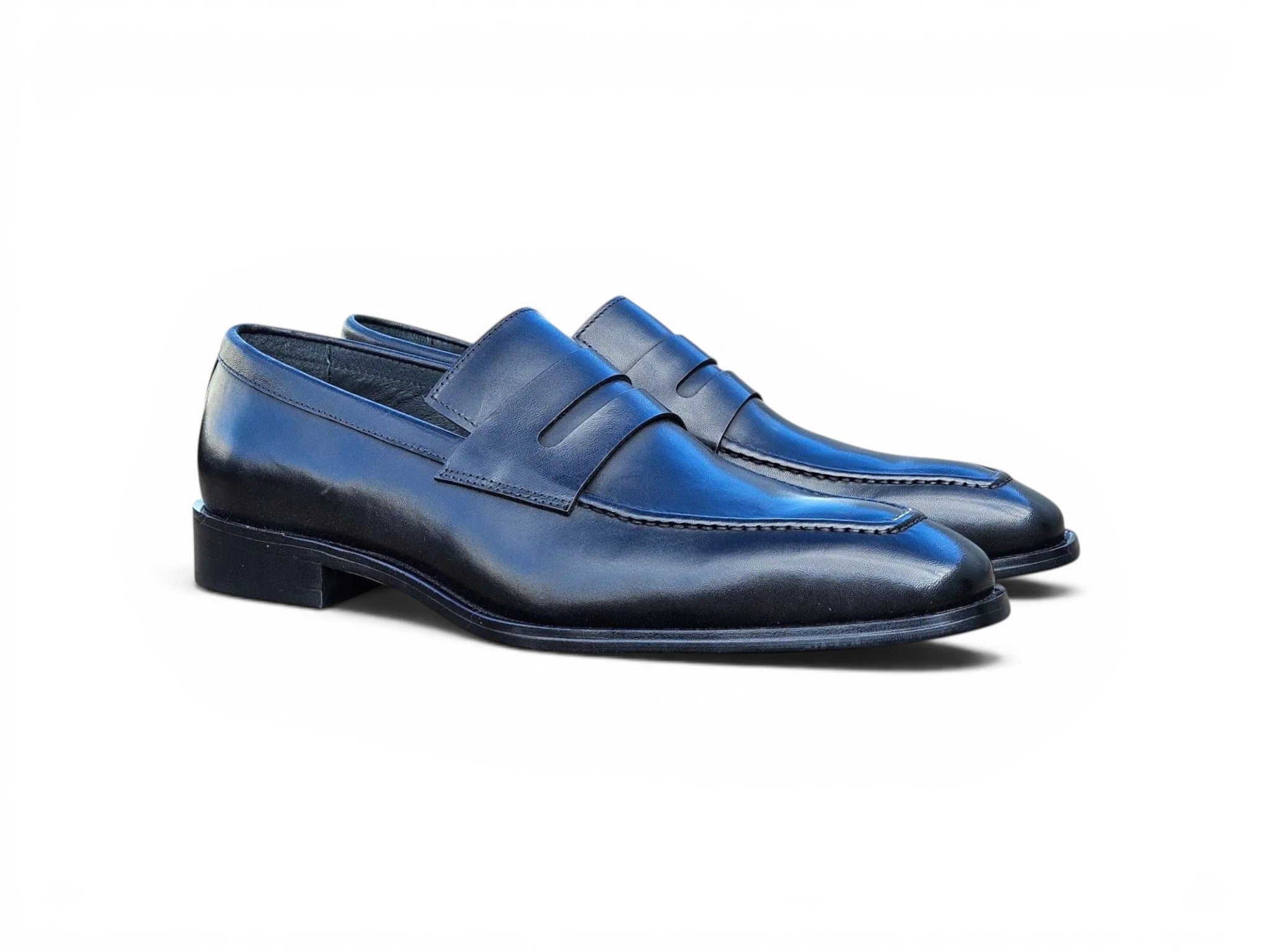 Carrucci Shoes Men's Men’s Penny Loafer Calfskin Leather Patina KS509 32