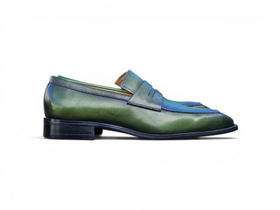 Carrucci Shoes Men's Men’s Penny Loafer Calfskin Leather Patina KS509 32