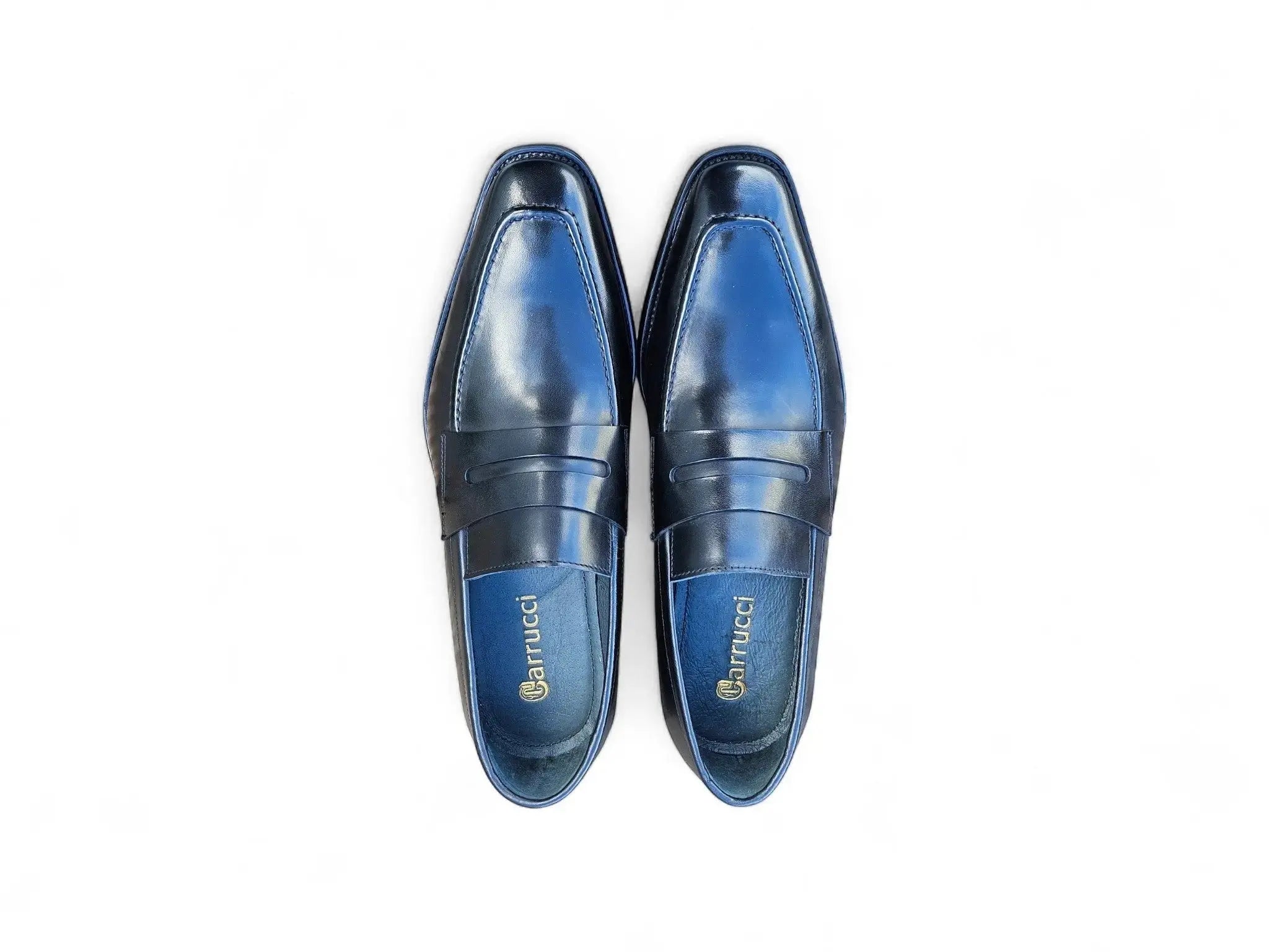 Carrucci Shoes Men's Men’s Penny Loafer Calfskin Leather Patina KS509 32