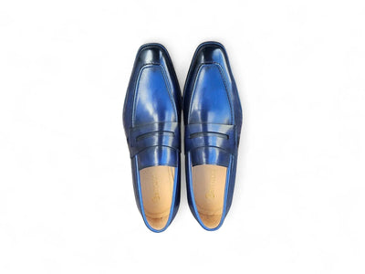Carrucci Shoes Men's Men’s Penny Loafer Calfskin Leather Patina KS509 32