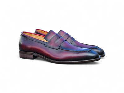 Carrucci Shoes Men's Men’s Penny Loafer Calfskin Leather Patina KS509 32