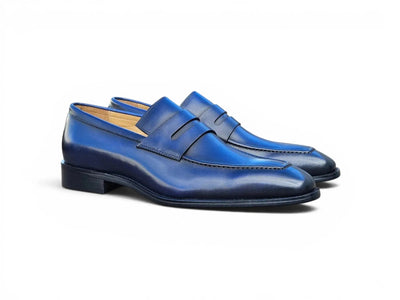 Carrucci Shoes Men's Men’s Penny Loafer Calfskin Leather Patina KS509 32