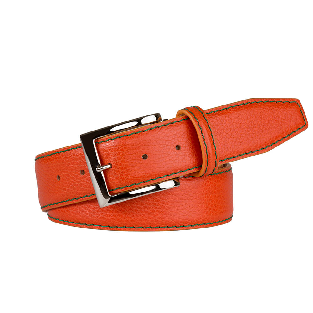 Tangerine Italian Pebble Grain Belt