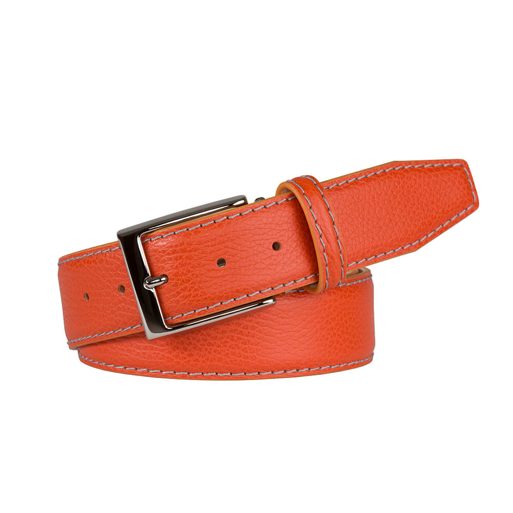 Tangerine Italian Pebble Grain Belt