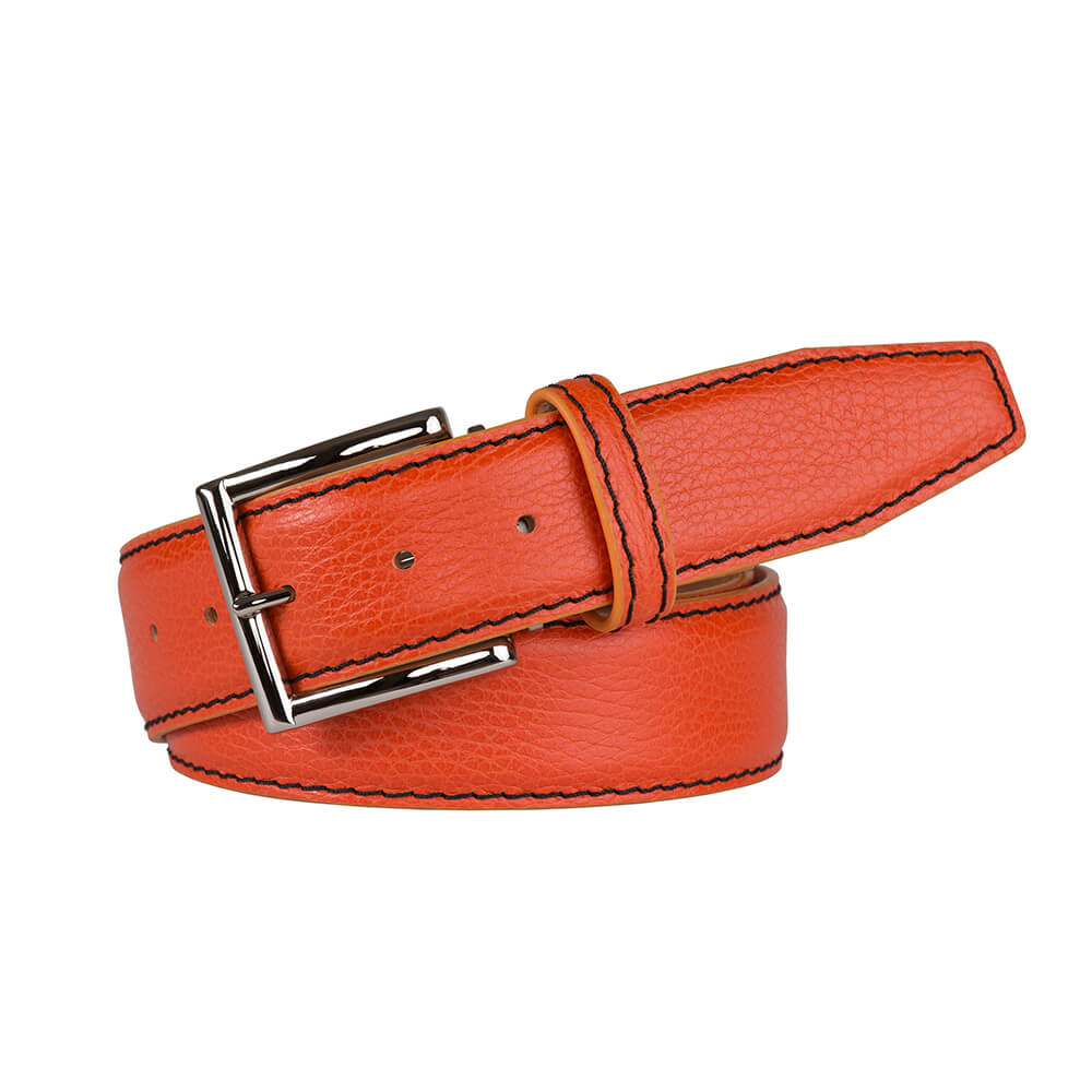 Tangerine Italian Pebble Grain Belt