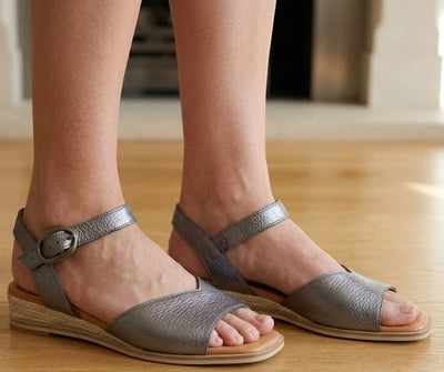 Eric Michael Noriko Women’s Square Toe Wedge Sandal
