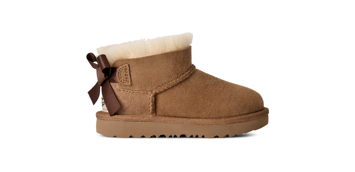 UGG Ultra Mini Bailey Bow Toddlers' (TD) Boots — Chestnut Sheepskin
