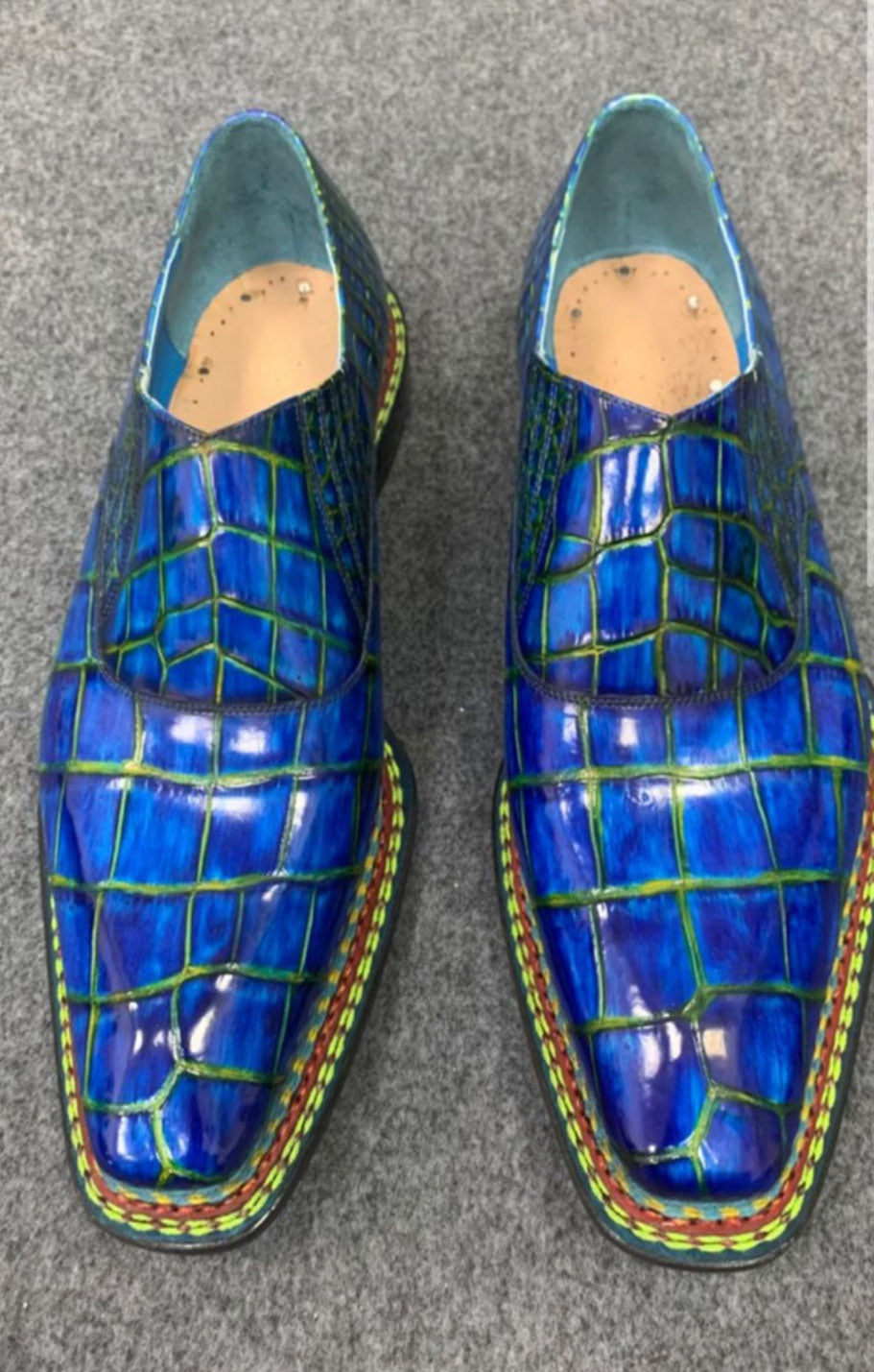 C&E Fashions  Maurice Phantom II Custom Made Alligator Shoe - Blue – product view 1