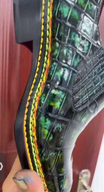 C&E Fashions  Maurice Phantom II Custom Made Alligator Shoe - Green – product view 3