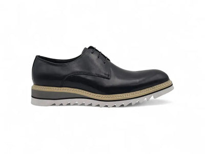 Carrucci Shoes Plain Toe Blucher Oxford Calfskin Leather Ks552 04 front view