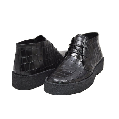 British Walkers Playboy Original Men's High Top Croc Leather Shoes with Gummy Soles view 7