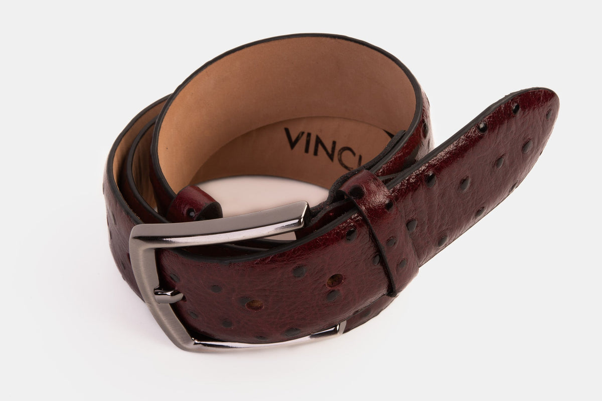 Vinci Leather The Porto Alegre Burgundy Leather Belt – product view 4